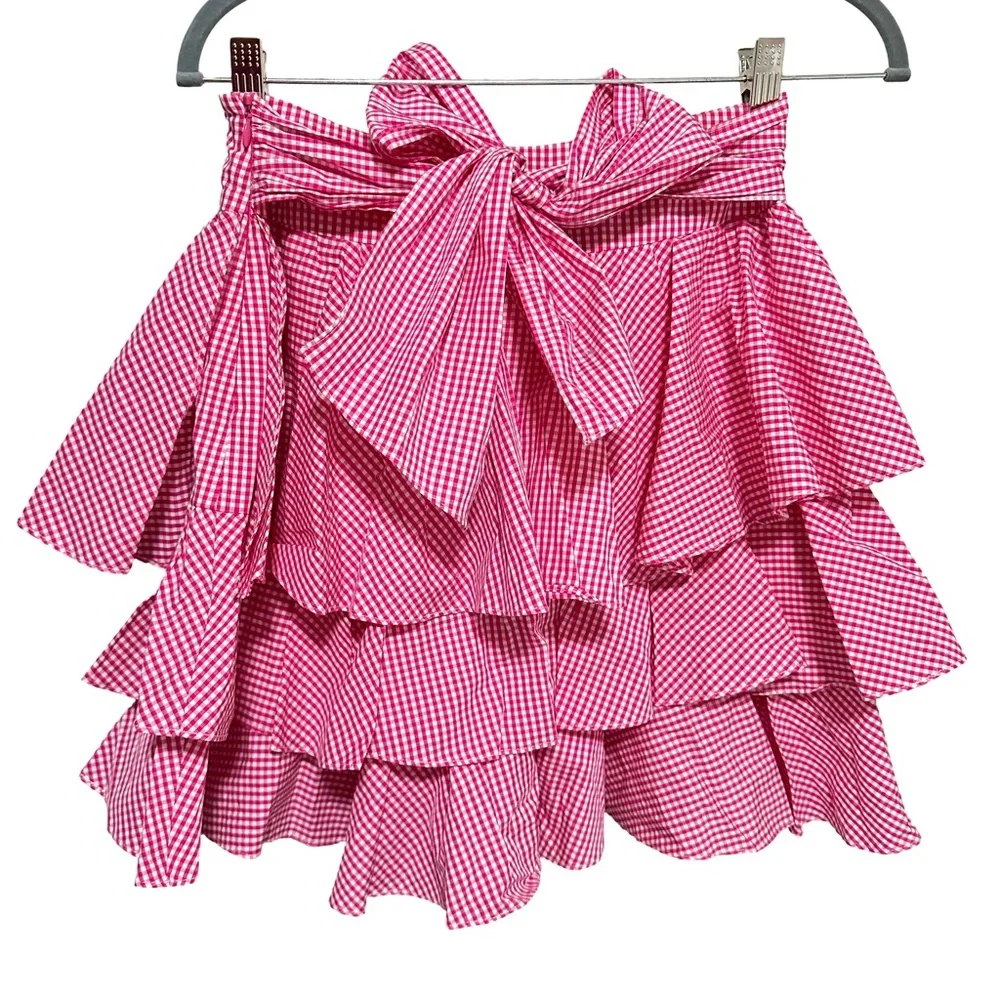 Pink Gingham Ruffle Skirt - Picture 1 of 1